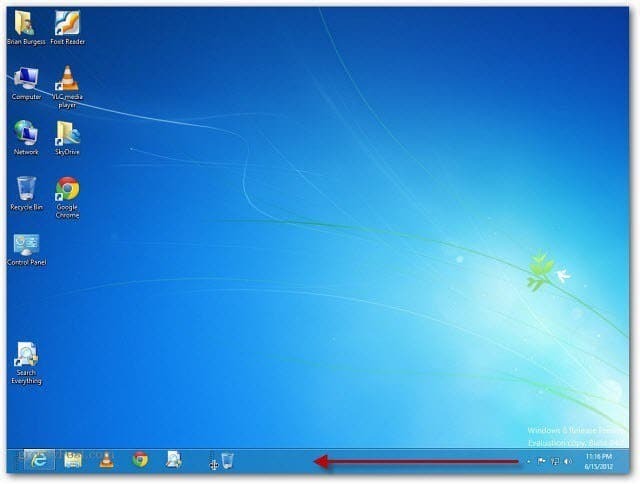 A Lomtár hozzáadása a Windows 8 tálcához