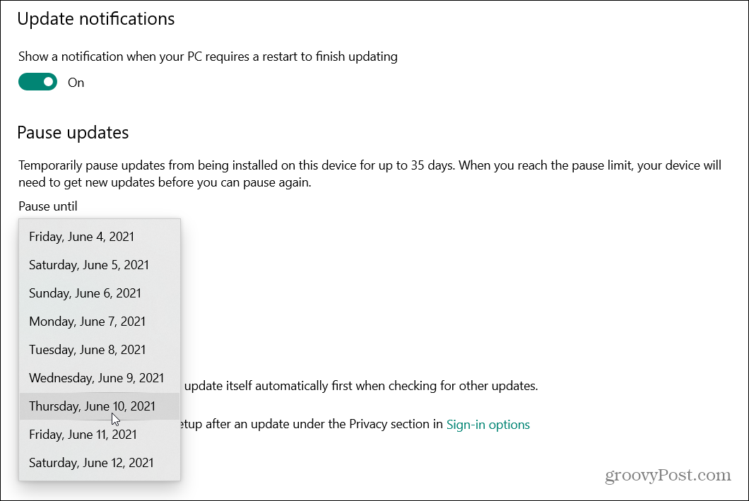 A Windows 10 május 2021. frissítés (21H1 verzió) késleltetése