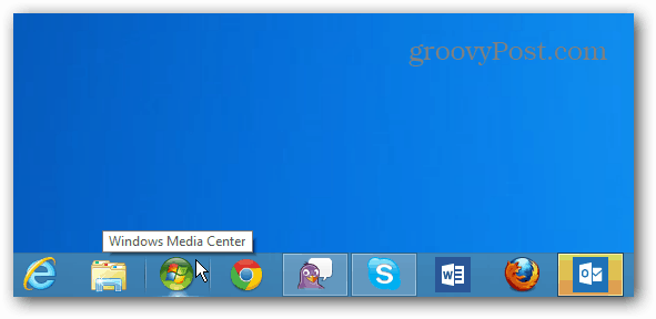 Windows Media Center ikon Tálca