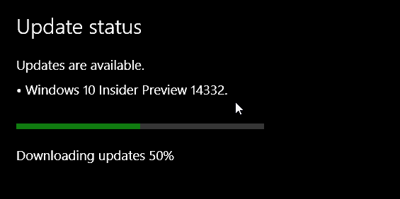 A Windows 10 Preview Build 14332, amelyet a Belső bennfentesek kaptak