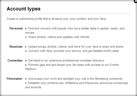 Új Myspace profil szerepek