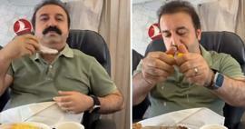 Şırdancı Mehmet reakciója a gépen! Kivette a szörpöt a mellkasából a repülőn...