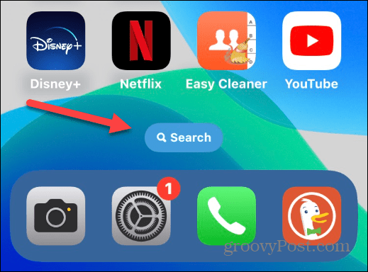 Távolítsa el a Keresés gombot az iPhone kezdőképernyőjén