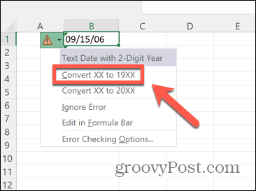 Excel konvertálása 1900-ra