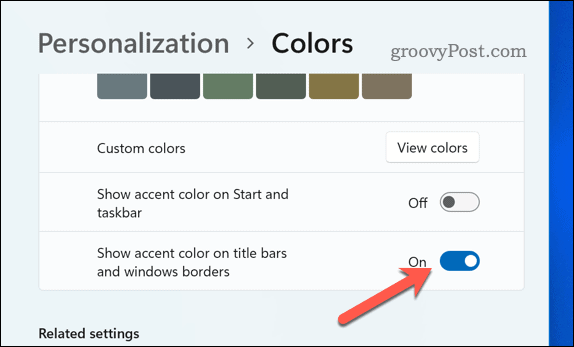 Keretszín engedélyezése a Windows rendszerben