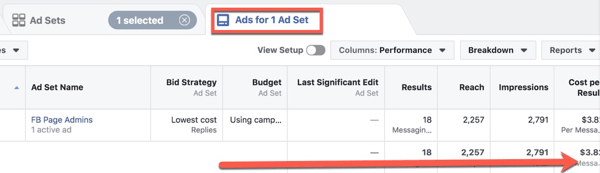 Tekintse meg a Facebook hirdetési teljesítmény mutatóit a Facebook Ads Manager alkalmazásban.