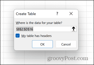 Excel táblázat létrehozása