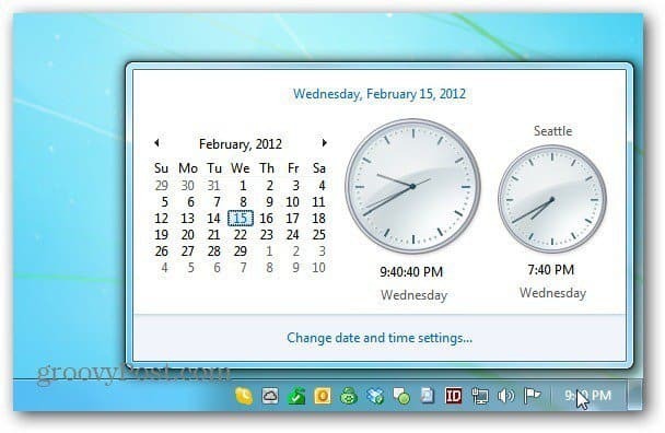 Windows naptár óra
