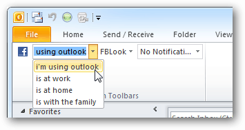 frissítse a facebook állapotát az Outlook alkalmazásból