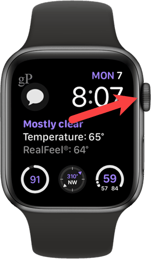 Nyomja meg a digitális koronát az Apple Watch készüléken