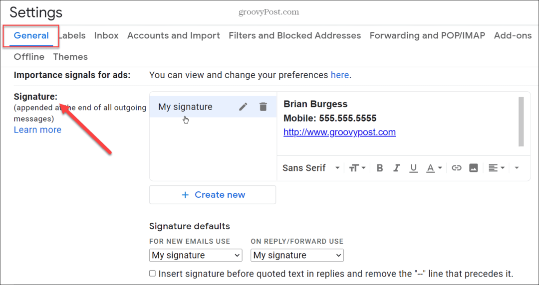 Kép hozzáadása a Gmail aláírásához