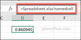 Egy elnevezett cellás hivatkozás egy külső Excel fájlból