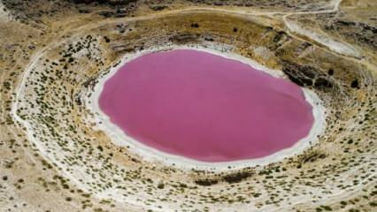 A Meyil Obruk-tó színe rózsaszínűvé vált!