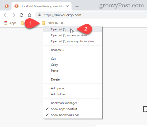 Válassza az Összes megnyitása (X) lehetőséget a Chrome-ban