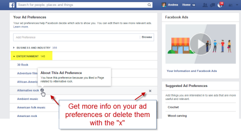 törölje a facebook hirdetési preferencia kategóriákat