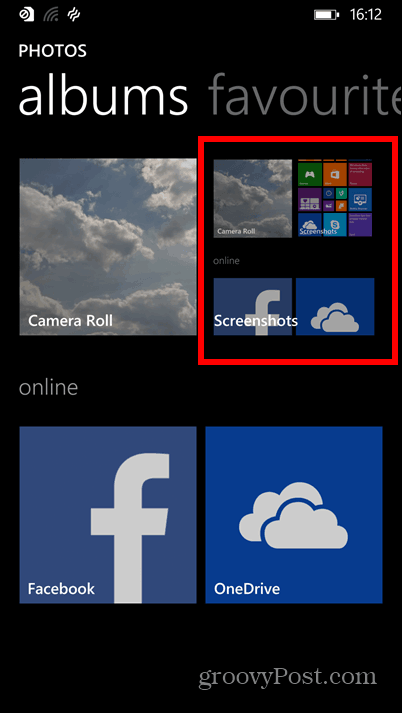 A Windows Phone 8.1 képernyőképei az albumokról