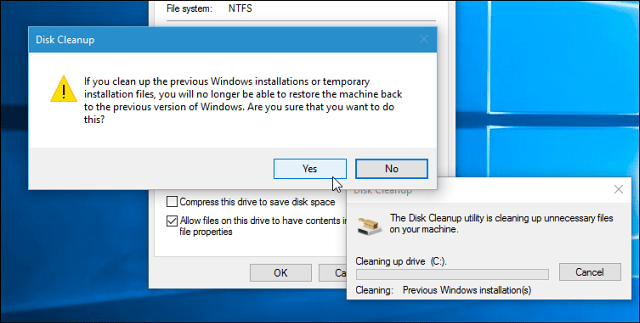 A Windows november 10-i frissítése: Helyezze vissza 20 GB lemezterületet
