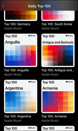 Az apple zenei toplisták 100 legjobb országa