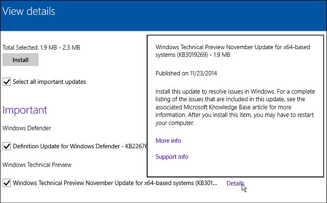 Microsoft kiadások (KB3019269) javítás a Windows 10 Build 9879-hez