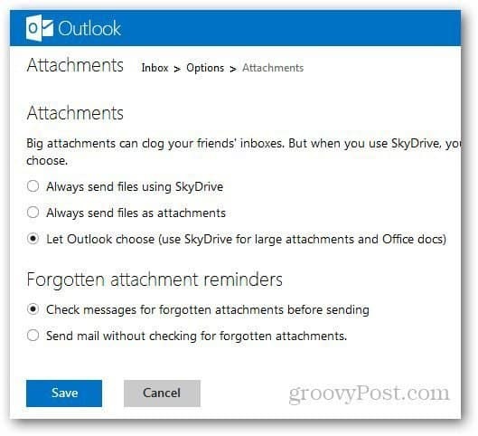 Mellékletek kezelése az Outlook.com webhelyen
