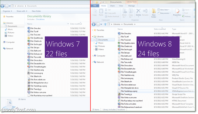 Windows 8 explorer a Windows 7 explorerhez képest