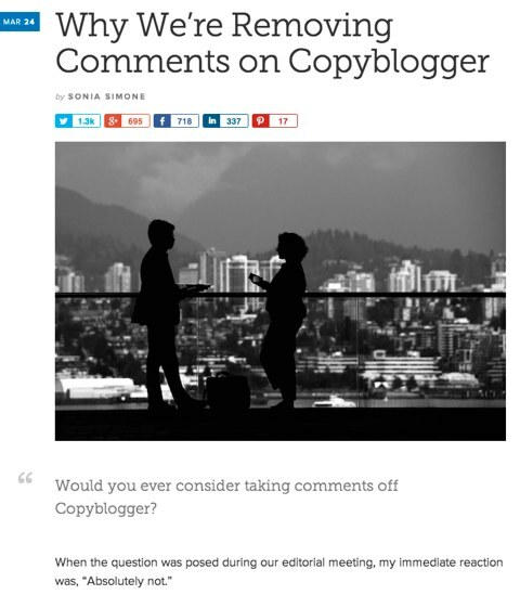 copyblogger eltávolítja a megjegyzéseket