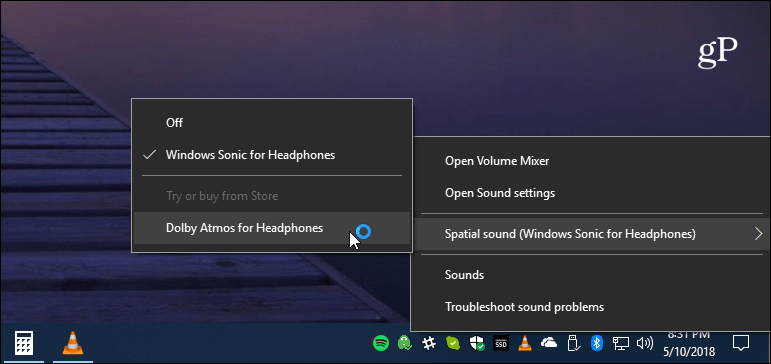 Hang beállítása Windows 10 tálca