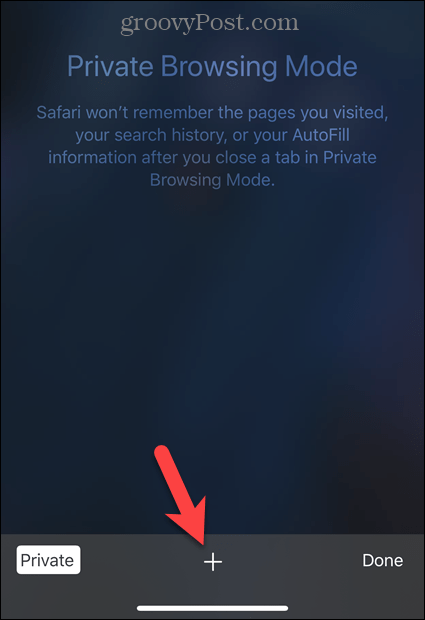 Koppintson a plusz ikonra a Safari iOS rendszeren