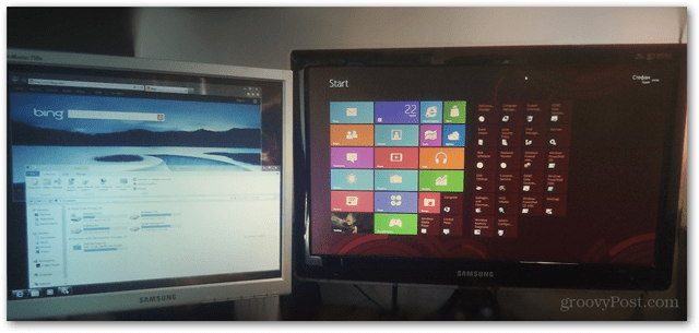 Windows 8 kettős monitor beállító metró asztali kombinációja multitaszk-kép beállítása