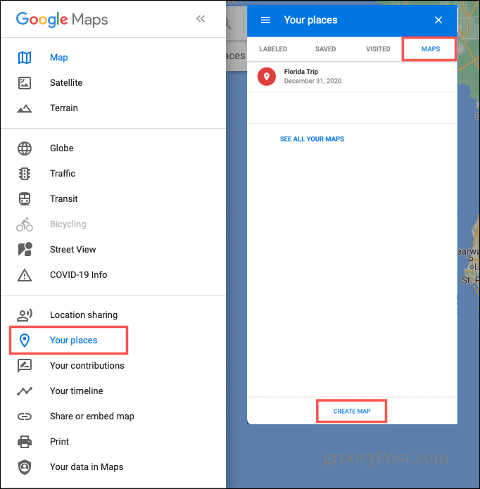 Hozzon létre egy térképet egy útra a Google Maps-ben