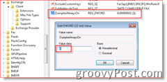 Windows Registry Editor, amely lehetővé teszi az e-mailek helyreállítását az Inbox for Outlook 2007 alkalmazásban