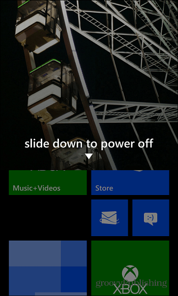 Lefelé a Windows Phone 8 kikapcsolásához