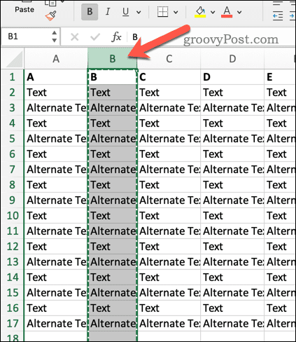 Válasszon ki egy fejlécet az Excelben
