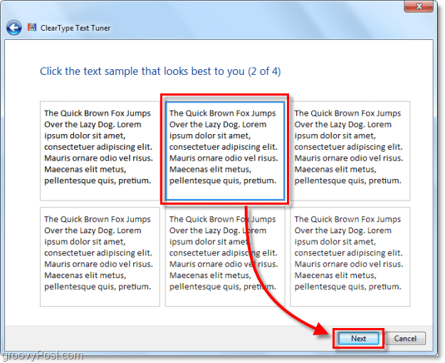 2. lépés: a clearType kalibrálása a Windows 7 rendszerben