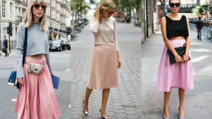 Hogyan lehet kombinálni egy rózsaszín szoknyát?