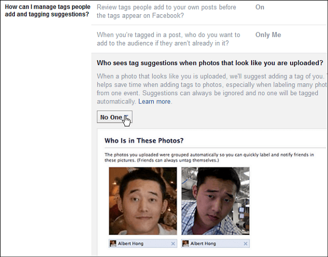 Hagyja abba, hogy a Facebook automatikusan felcímkézze fotóit