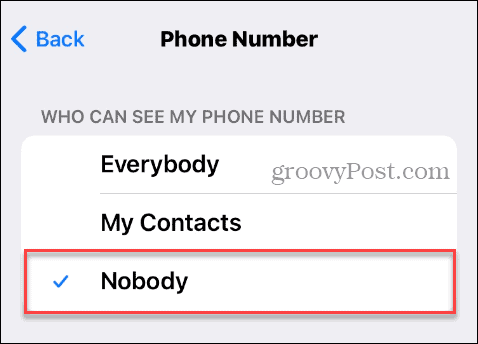 Senki sem láthatja a telefonszámot az iPhone Telegramban