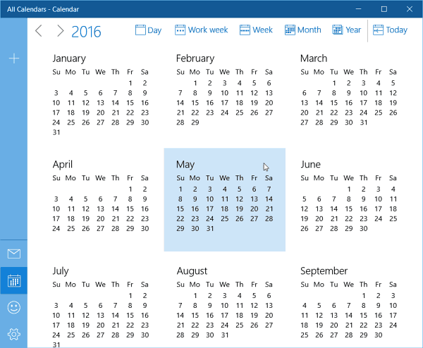 A Windows 10 naptár teljes éves nézetének frissítése