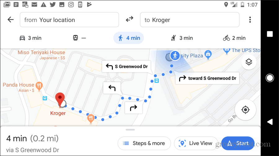 google maps gyalogos útmutatások