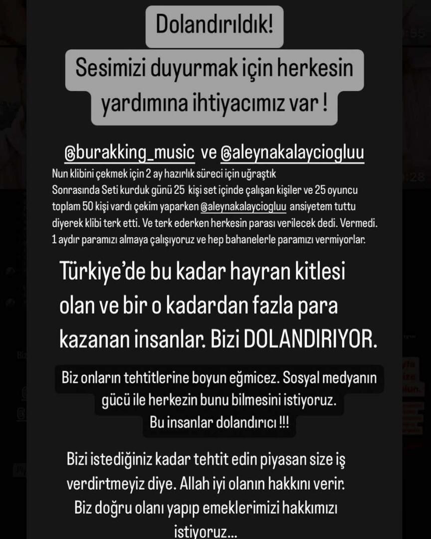 Csalási vádak Burak King és Aleyna Kalaycıoğlu ellen