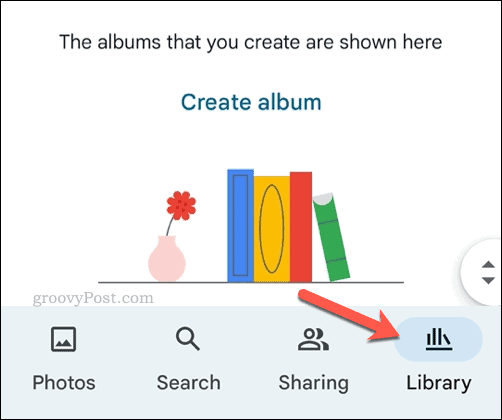 Nyissa meg a könyvtárat a Google Fotókban