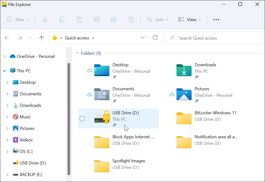 Titkosítási meghajtó ikon File Explorer