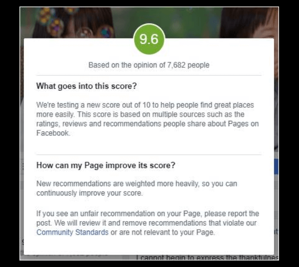 A Facebook hozzáadja az Ellenőrzési pontszámokat az oldalakhoz.