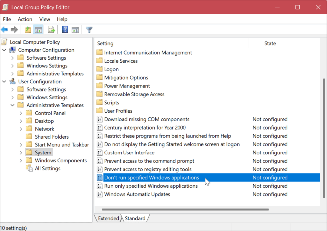 Az asztali alkalmazások hozzáférésének blokkolása Windows rendszeren