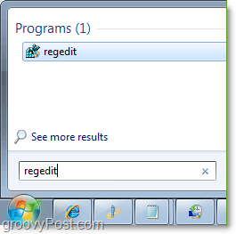 A Windows 7 regedit elérése a Start menüből