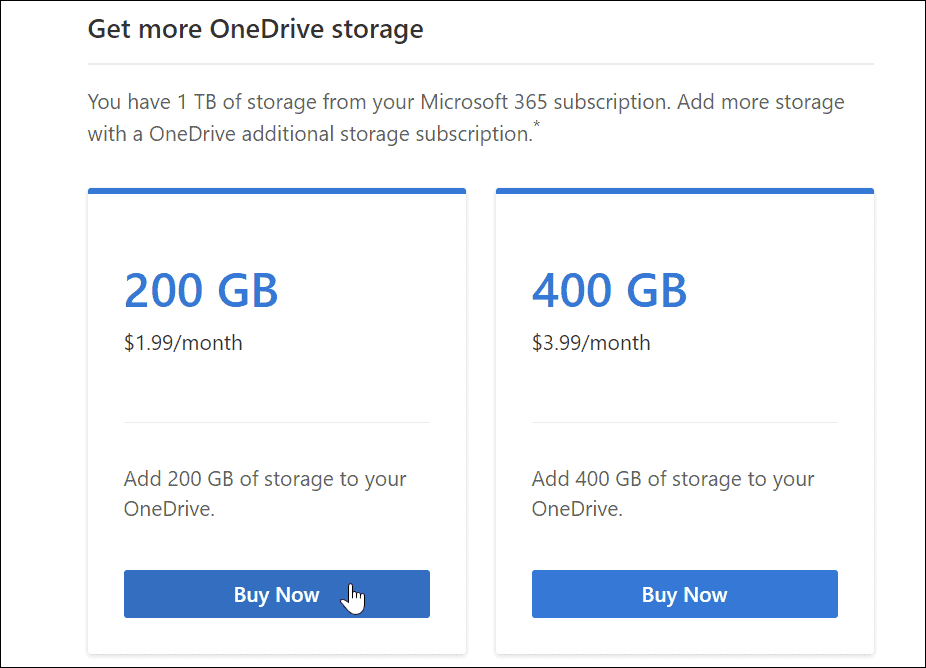 szerezzen több OneDrive-tárhelyet