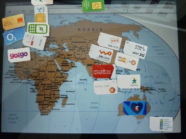 A SIM-kártyák világtérképe