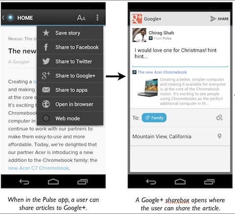 google + mobilalkalmazások linkjei