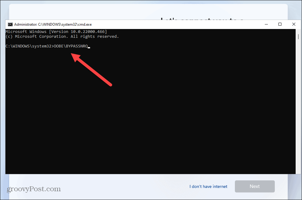 Telepítse a Windows 11-et internetkapcsolat nélkül