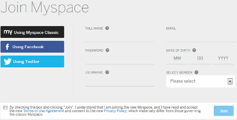 Új Myspace-profil beállítása